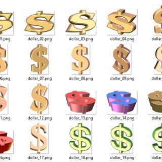 3D Dollar Signs Graphics