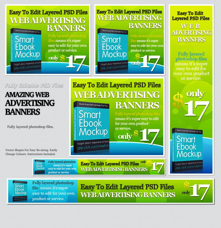 24 Effective Web Advertising Banner Templates Set - Image 3
