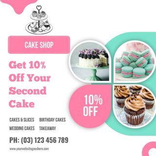 Social Banner Ads Templates - Cake Shop Niche