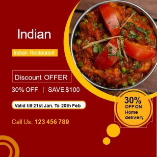 Social Banner Ads Templates - Indian Food Niche